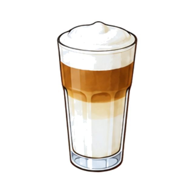 Latte Macchiato – Illustration aus der Café Cloud Getränkekarte